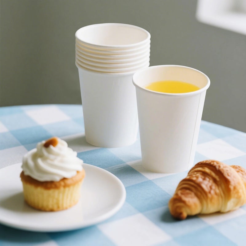 TashiBox 12 oz White Hot Drink Paper Cups - 120 Count - Disposable Paper Coffee Cups - Image 2